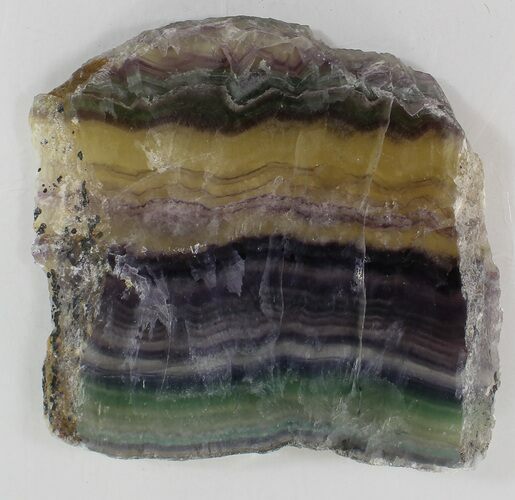 Polished Fluorite Slab - Purple, Green & Gold #34850